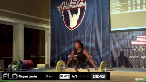 Jamie Reyes (W35, 75) Snatch 51 kgs