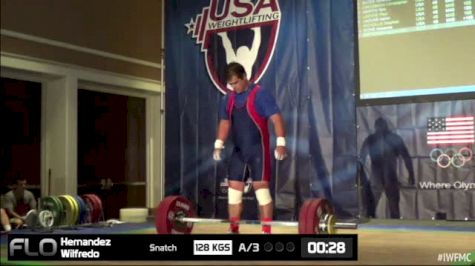 Wilfredo Hernandez (M45, 94kgs) Snatch 128 kgs