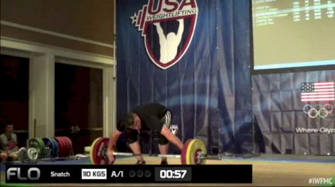 Stephen Nicholls (M45, 105kgs) Snatch 110 kgs