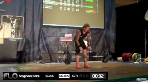 Erika Scyphers (W35,75kgs) Snatch 3 66 kgs