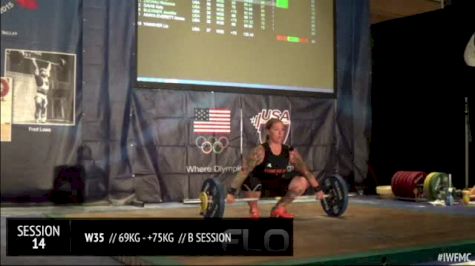 Erika Scyphers (W35,75kgs) Snatch 1 63 kgs