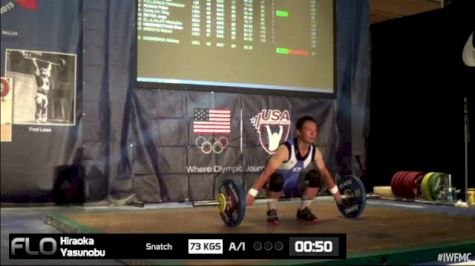 Yasunnobu Hiraoka (M45,77 kgs) Snatch 2 73 kgs