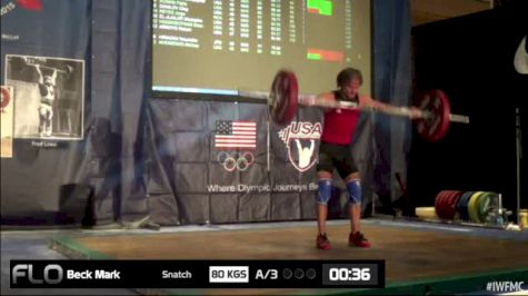 Mark Beck (M45,82 kgs) Snatch 3 80 kgs