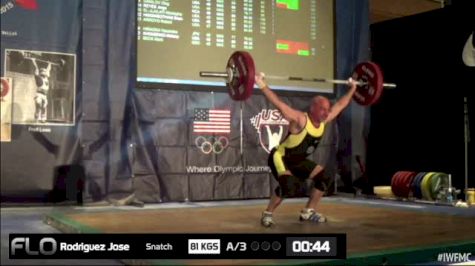 Jose Rodriguez (M45,77 kgs) Snatch 3 81 kgs