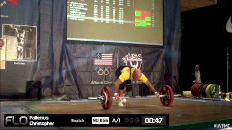 Christopher Follenius (M45,69 kgs) Snatch 1 90 kgs