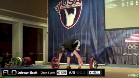 Scott Johnson (M40, 85kgs) Snatch 87 kgs