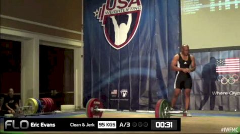 Eric Evans (M40, 85kgs) Snatch 95 kgs