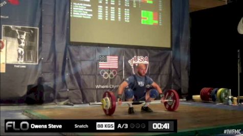 Steve Owens (M40,77kgs) Snatch 3 88kgs