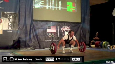 Anthony Mckee (M40,77kgs) Snatch 3  92kgs