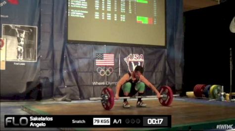 Angelo Sakelarios (M40,69kgs) Snatch 1  79kgs