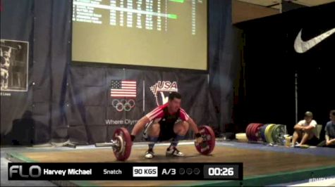 Michael Harvey (M40,90kgs) Snatch 3 90 kgs