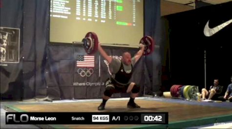 Leon Morse (M40,+105kgs) Snatch 1 94 kgs