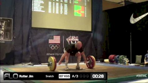 Jim Rutter (M40,94kgs) Snatch 3 107 kgs