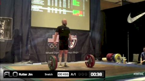 Jim Rutter (M40,94kgs) Snatch 1 100 kgs