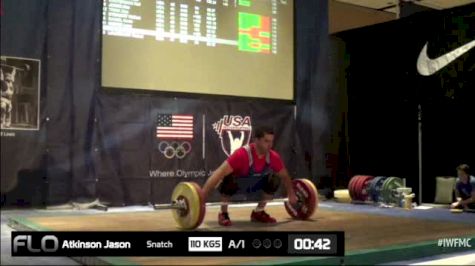 Jason Atkinson (M40,105kgs) Snatch 1 110 kgs