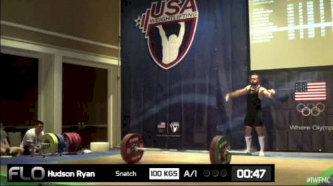 Ryan Hudson (M35, 77kgs) Snatch 100 kgs