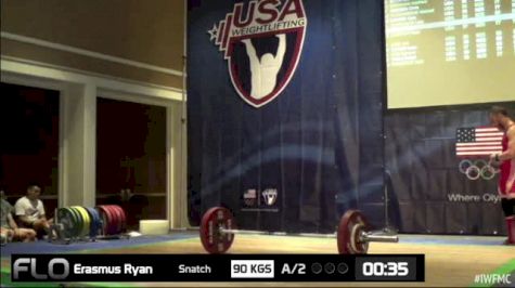 Ryan Erasmus (M35, 62kgs) Snatch 90 kgs