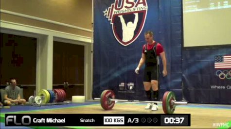 Michael Craft (M35, 94kgs) Snatch 100 kgs