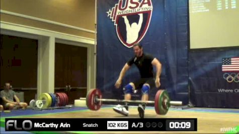 Arin McCarthy (M35, 94kgs) Snatch 102 kgs