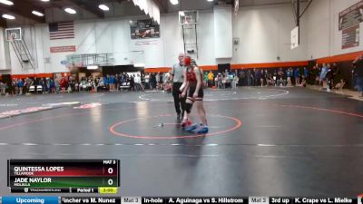 110 lbs Cons. Round 2 - Quintessa Lopes, Tillamook vs Jade Naylor, Molalla