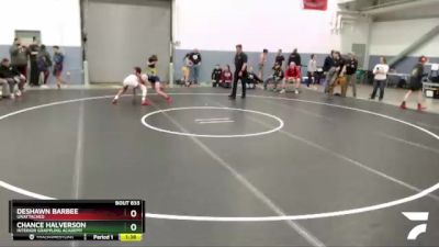 132 lbs Round 2 - DeShawn Barbee, Unattached vs Chance Halverson, Interior Grappling Academy