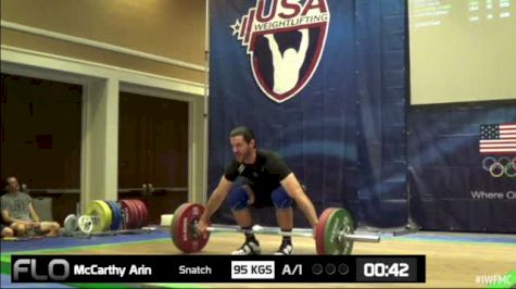 Arin McCarthy (M35, 94kgs) Snatch 95 kgs