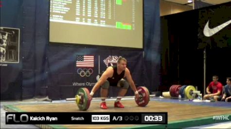 Ryan Kalcich (M35,105kgs) Snatch 3 103 kgs