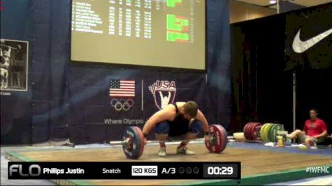 Justin Phillips (M35,+105kgs) Snatch 3 120 kgs