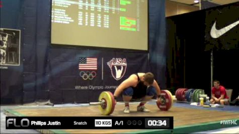 Justin Phillips (M35,+105kgs) Snatch 1 110 kgs