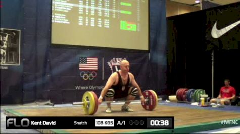 David Kent (M35,105kgs) Snatch 1 108 kgs