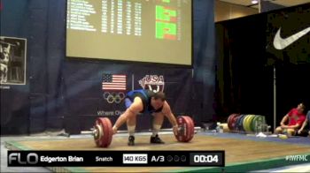 Brian Edgerton (M35,+105kgs) Snatch 3 140 kgs