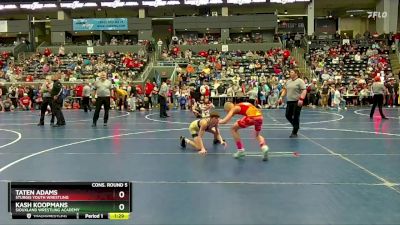 100 lbs Cons. Round 5 - Taten Adams, Sturgis Youth Wrestling vs Kash Koopmans, Siouxland Wrestling Academy