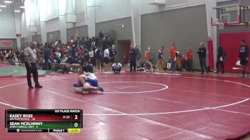 184 lbs Finals (2 Team) - Sean McElhinny, John Carroll Univ vs Kasey Ross, UW Platteville