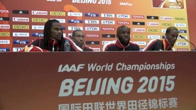 Deon Lendore hijacks men's 4x4 press conference