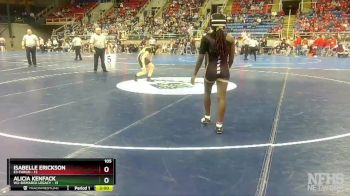 105 lbs Quarterfinals (8 Team) - Alicia Kenfack, W2-Bismarck Legacy vs Isabelle Erickson, E3-Fargo