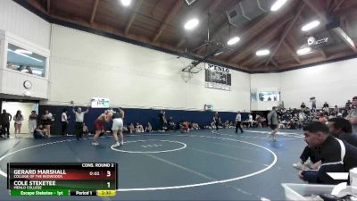 285 lbs Cons. Round 2 - Gerard Marshall, College Of The Redwoods vs Cole Steketee, Menlo College