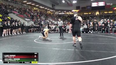 285 lbs Quarterfinal - Luke Fierke, Fort Dodge vs Mitchell Grider, Ankeny Centennial