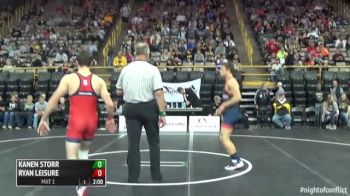 138lbs Match Kanen Storr (MI) vs. Ryan Leisure (IA)