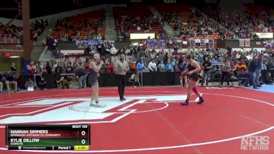 170 lbs Quarterfinal - Kylie Dillow, Chanute vs Hannah Simmers, Effingham-Atchison Co Community