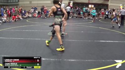 91 lbs Round 4 (6 Team) - Lindley Crow, Foxfire WC vs Cade Riddle, Untouchables Black