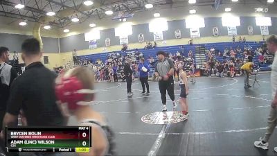 75 lbs Semifinal - Brycen Bolin, West Wateree Wrestling Club vs Adam (Linc) Wilson, C2X