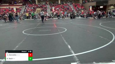 85 lbs Quarterfinal - Zyair Gonzales, Wesley Club Wrestling vs Kaden Bach, Ridge Wrestling