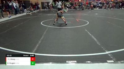 40-43 lbs Quarterfinal - Hudson Waag, Keystone Kids Wrestling Club vs Gabriel Dugan, Kansas Young Guns Wrestling Cl