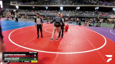 6A 215 lbs Quarterfinal - Roman Salazar, San Antonio Roosevelt vs Dimitrios Katsigiannis, Katy