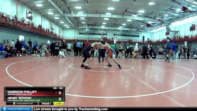 152 lbs Champ. Round 1 - Henry Redman, Columbus East Wrestling Club vs Harrison Phillipy, Apache Wrestling Club