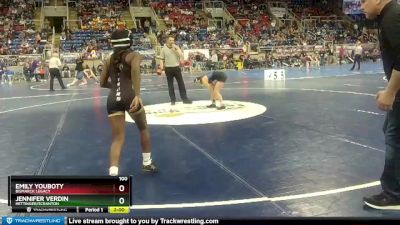 100 lbs Quarterfinal - Emily Youboty, Bismarck Legacy vs Jennifer Verdin, Hettinger/Scranton