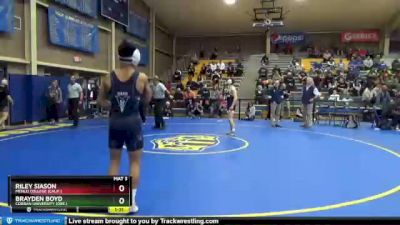 125 lbs Quarterfinal - Brayden Boyd, Corban University (Ore.) vs Riley Siason, Menlo College (Calif.)