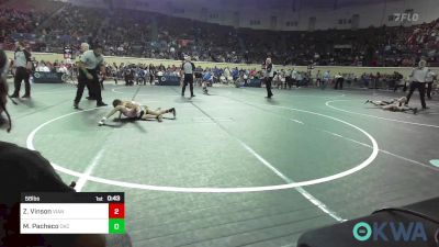 58 lbs Round Of 32 - Zayn Vinson, Vian Wrestling Club vs Mia Pacheco, OKC Saints Wrestling