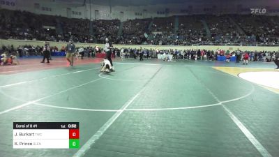 76 lbs Consi Of 8 #1 - Jericho Burkart, Tahlequah Wrestling Club vs Kash Prince, Glenpool