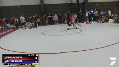 138 lbs Champ. Round 2 - Zackery Motzkus, WA vs Jack Malinconico, CA